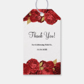 赤と金ゴールドのフローラ ギフトタグ (正面)