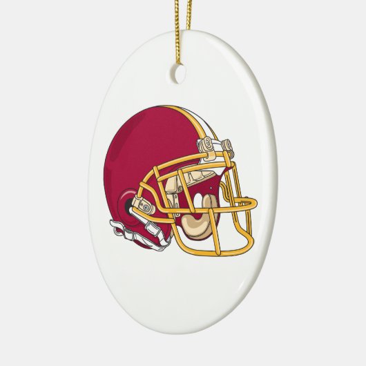 赤と金ゴールドのヘルメットのベクターグラフィック セラミックオーナメント (左)