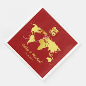 赤と金ゴールドのマップ先中国の結婚先 (コーナー)