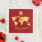 赤と金ゴールドのマップ先中国の結婚先 (インサイチュ)