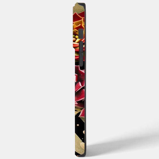 赤と金ゴールドのミニマル抽象芸術フローラ Case-Mate iPhoneケース (裏面 / 左)