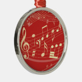 赤と金ゴールドのミュージカルクリスマス飾り メタルオーナメント (右)