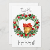 赤と金ゴールドのリースのハート シーズンカード (正面/裏面)