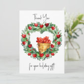 赤と金ゴールドのリースのハート シーズンカード (スタンド正面)