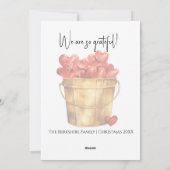 赤と金ゴールドのリースのハート シーズンカード (裏面)