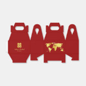 赤と金ゴールドのワールドマップの中国の宛先結婚 フェイバーボックス (折り畳みなし)