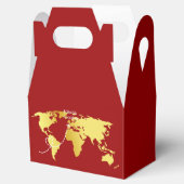 赤と金ゴールドのワールドマップの中国の宛先結婚 フェイバーボックス (オープン)