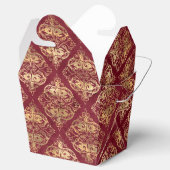 赤と金ゴールドのヴィンテージダマスク フェイバーボックス (オープン)