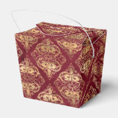 赤と金ゴールドのヴィンテージダマスク フェイバーボックス (裏面サイド)
