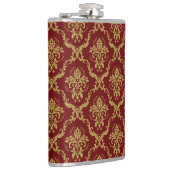 赤と金ゴールドのヴィンテージダマスク フラスク (右)