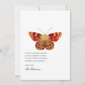 赤と金ゴールドのヴィンテージバラ サンキューカード (裏面)