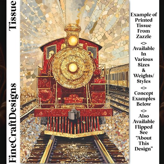 赤と金ゴールドのヴィンテージロコ、モザイクDH3Rデコページ 薄葉紙