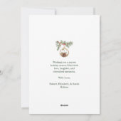 赤と金ゴールドのヴィンテージ非フォトウォーターカラークリスマス シーズンカード (裏面)