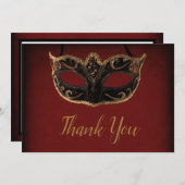 赤と金ゴールドの仮装サンキューカード サンキューカード (正面/裏面)