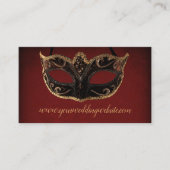 赤と金ゴールドの仮装サ結婚イト エンクロージャーカード (正面)