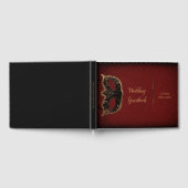 赤と金ゴールドの仮装結婚の ゲストブック (全面)