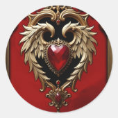 赤と金ゴールドの優雅さ ラウンドシール (正面)