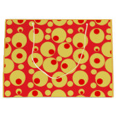 赤と金ゴールドの円の抱き枕 ラージペーパーバッグ (正面)