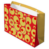 赤と金ゴールドの円の抱き枕 ラージペーパーバッグ (裏面アングル)