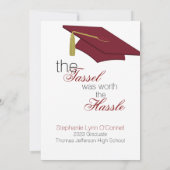 赤と金ゴールドの写真の卒業発表 案内状 (裏面)