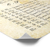 赤と金ゴールドの写真結婚の座席表 ポスター (角)