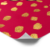 赤と金ゴールドの勇気付けられる ポスター (角)