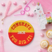 赤と金ゴールドの卒業おめでとう – あなたはそれを行った ペーパープレート (パーティー)