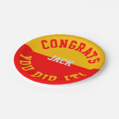 赤と金ゴールドの卒業おめでとう – あなたはそれを行った ペーパープレート (アングル)