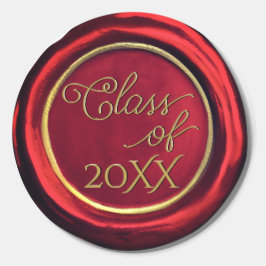 赤と金ゴールドの卒業クラスのワックスシール ラウンドシール