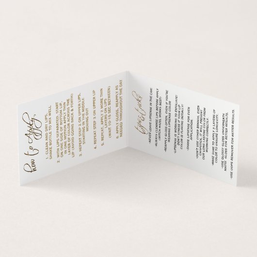 赤と金ゴールドの唇 – 口紅 名刺 (内部)