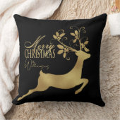 赤と金ゴールドの喜びクリスマスのソファ クッション (ブランケット)