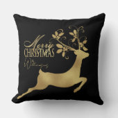 赤と金ゴールドの喜びクリスマスのソファ クッション (正面)