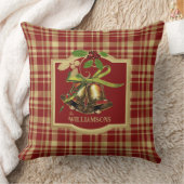 赤と金ゴールドの喜びクリスマスのソファ クッション (ブランケット)