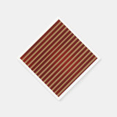 赤と金ゴールドの垂直ストライプのストライプのパターン スタンダードカクテルナプキン (角)