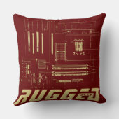 赤と金ゴールドの堅牢なギークマザーボード技術 クッション (裏面)