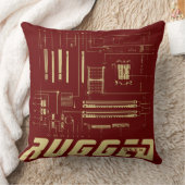 赤と金ゴールドの堅牢なギークマザーボード技術 クッション (ブランケット)