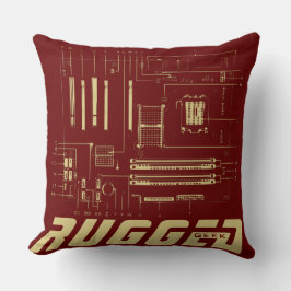 赤と金ゴールドの堅牢なギークマザーボード技術 クッション