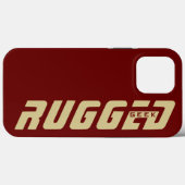 赤と金ゴールドの堅牢なギーク Case-Mate iPhoneケース (裏面 (横))