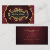 赤と金ゴールドの外観が名刺を渦巻く 名刺 (正面/裏面)