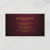 赤と金ゴールドの外観が名刺を渦巻く 名刺 (裏面)