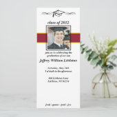 赤と金ゴールドの学校の卒業式への招待 招待状 (スタンド正面)