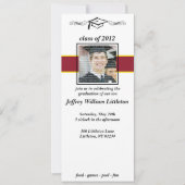 赤と金ゴールドの学校の卒業式への招待 招待状 (正面)