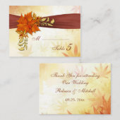 赤と金ゴールドの属性離れ座席表 プレイスカード (正面/裏面)