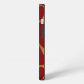赤と金ゴールドの抽象芸術キリン模様 iPhoneケース (左側面)