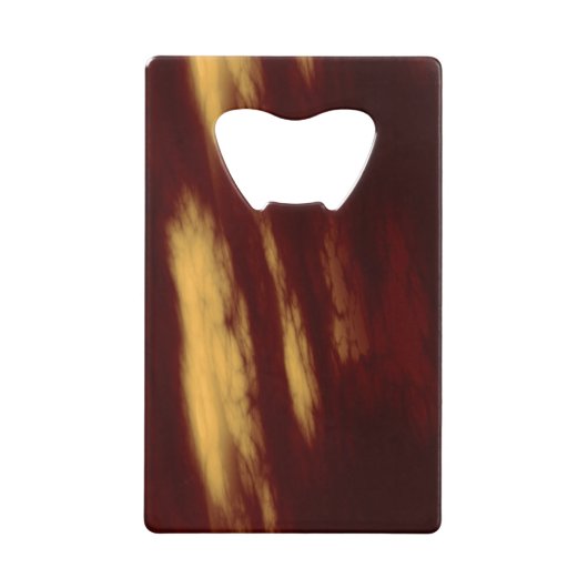 赤と金ゴールドの抽象芸術 クレジットカード栓抜き (正面)