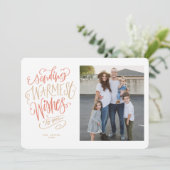 赤と金ゴールドの暖かい願いホリデーフォトカード 招待状 (スタンド正面)