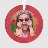 赤と金ゴールドの水の色PHOTOリッメリートルクリスマス オーナメント (裏面)