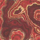 赤と金ゴールドの液体大理石抽象芸術 シール (正面)