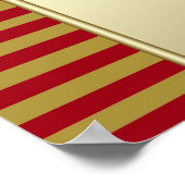 赤と金ゴールドの王子赤ちゃんシャワーのバナー ポスター (角)