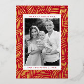 赤と金ゴールドの破線 箔シーズンカード (正面)